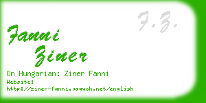 fanni ziner business card